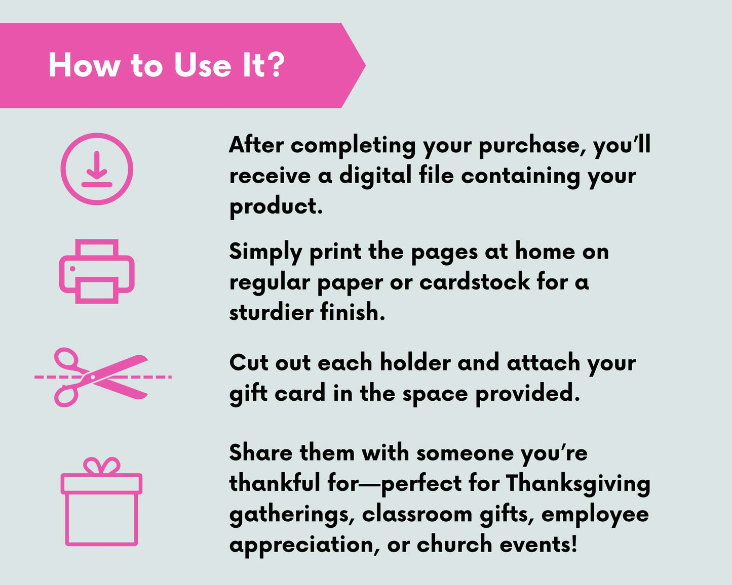 Thanksgiving Gift Card Holder Bundle – Printable 12-Pack