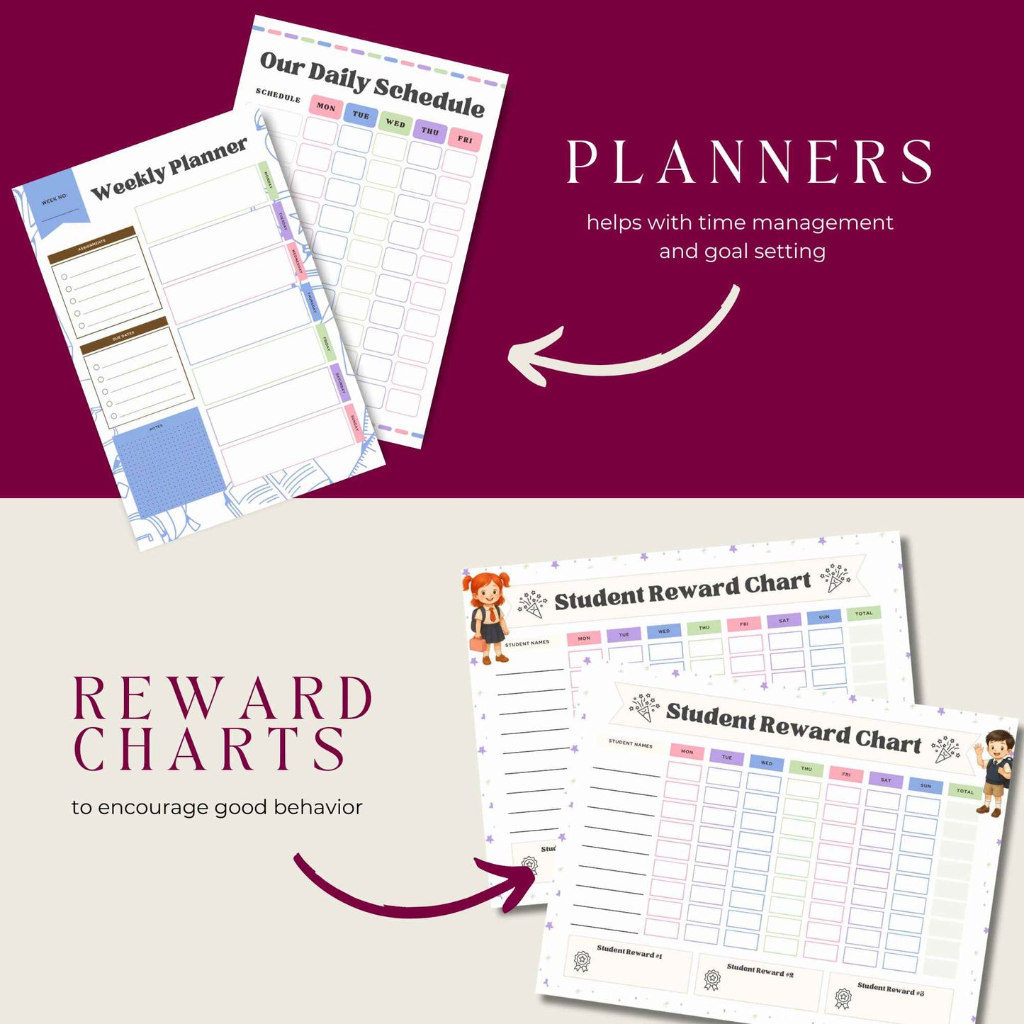 Back to School Bundle for Kids | Printable Placemats, First Day Activities, Chore Charts, Lunchbox Notes & More!