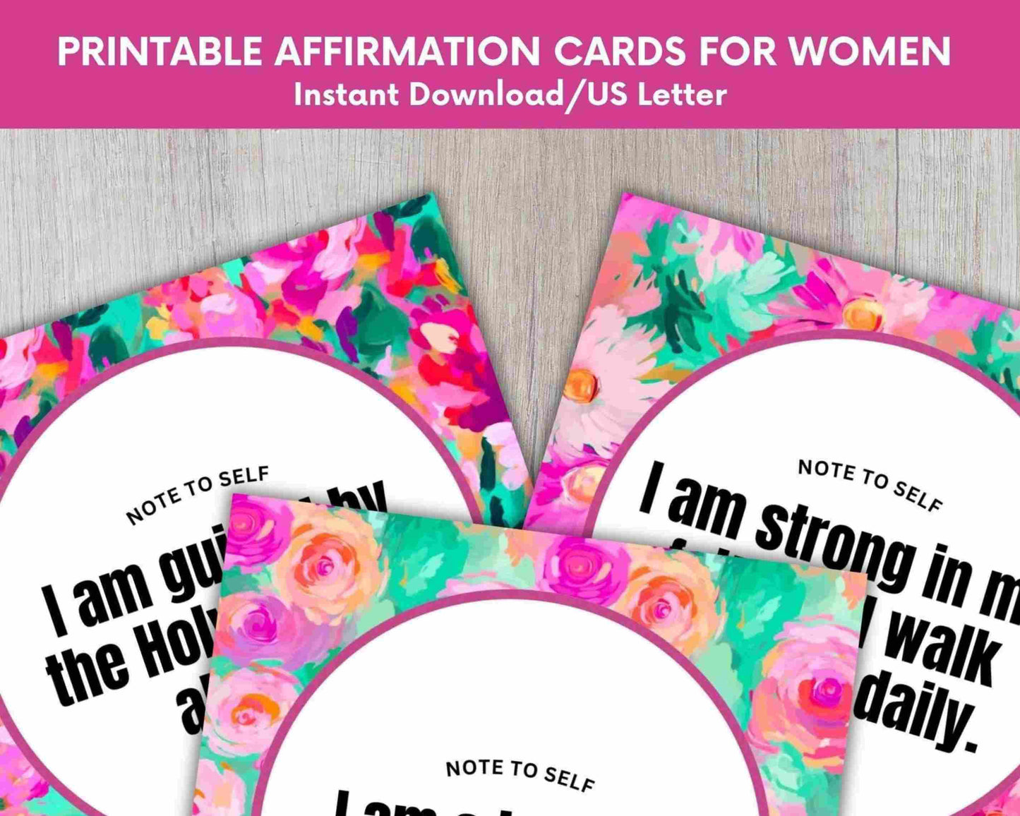 Printable Faith Affirmation Cards for Christian Women Volume 1