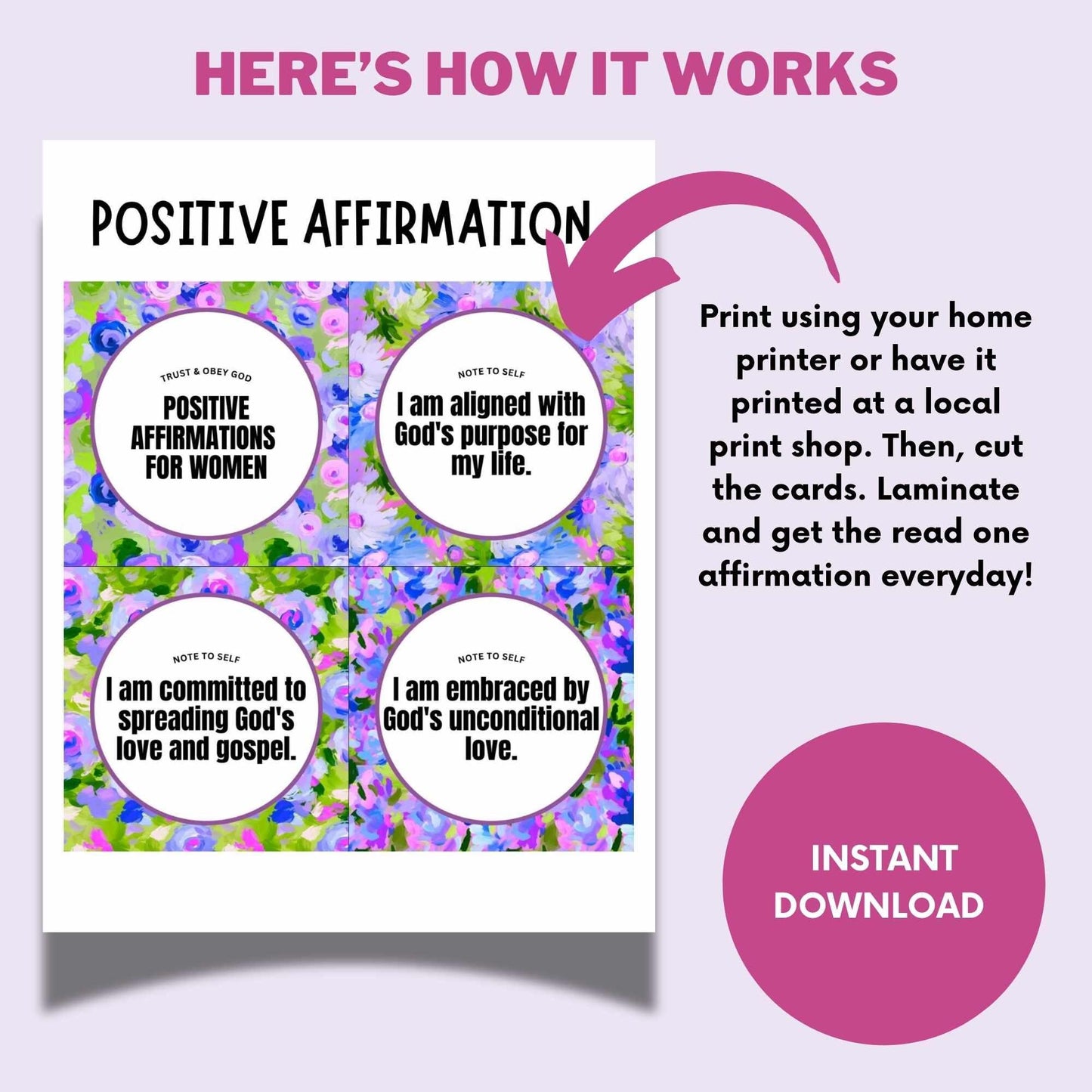 Printable Faith Affirmation Cards for Christian Women Volume 1 & 2