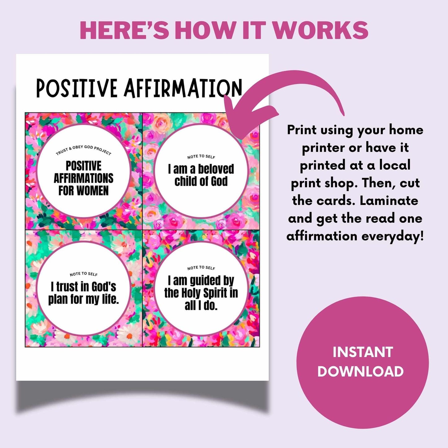 Printable Faith Affirmation Cards for Christian Women Volume 1