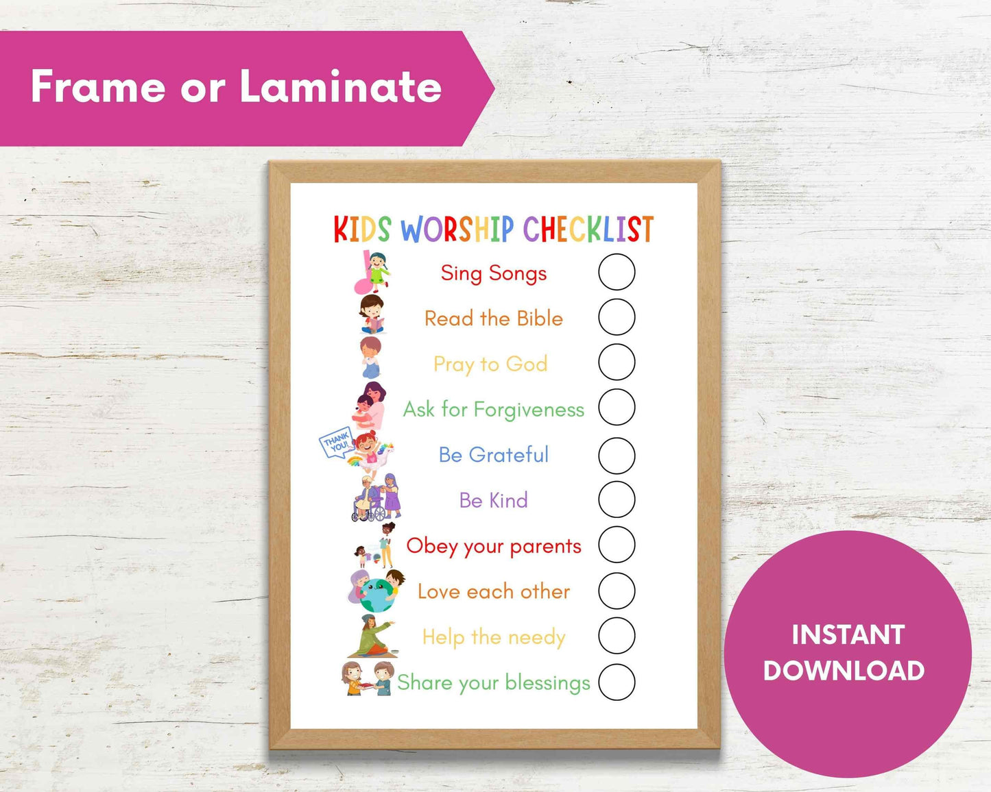 Printable Sunday School Kids Worship Checklist for Children’s Ministry