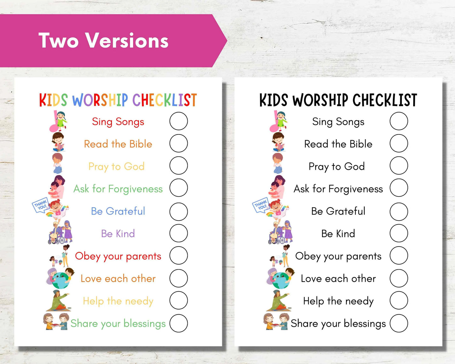 Printable Sunday School Kids Worship Checklist for Children’s Ministry