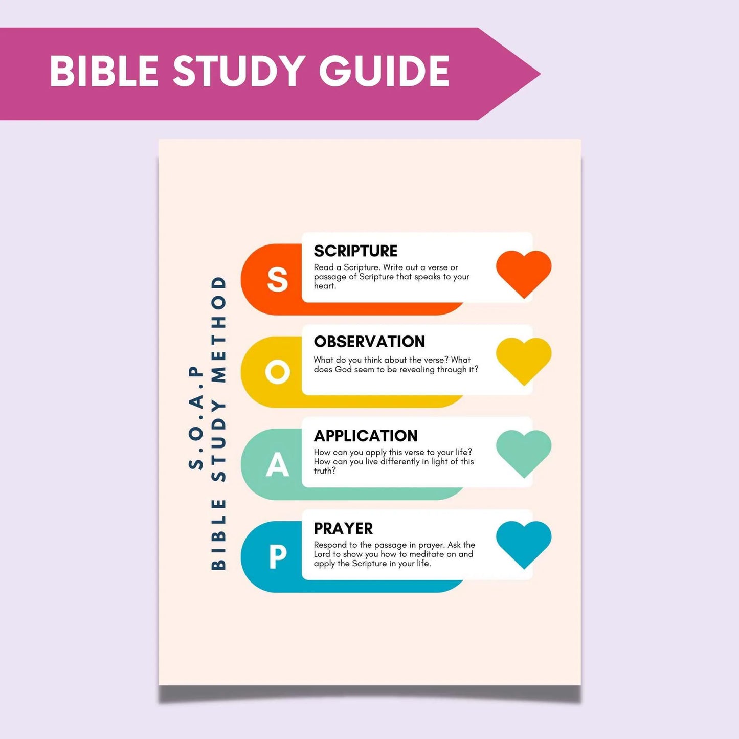 Printable SOAP Devotional Template for Youth Group Christian Bible Study Method