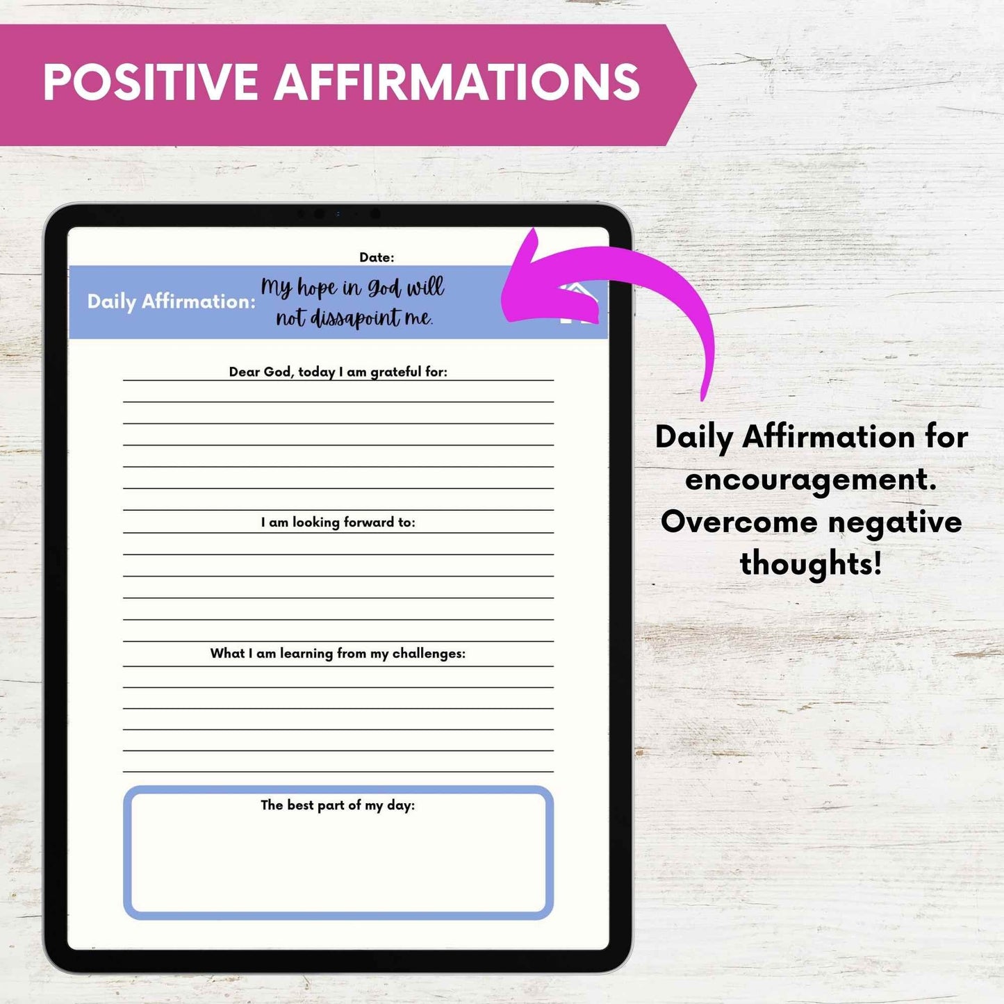 Simple Blue 100 Days of Gratitude Digital Goodnotes Journal for Ipad