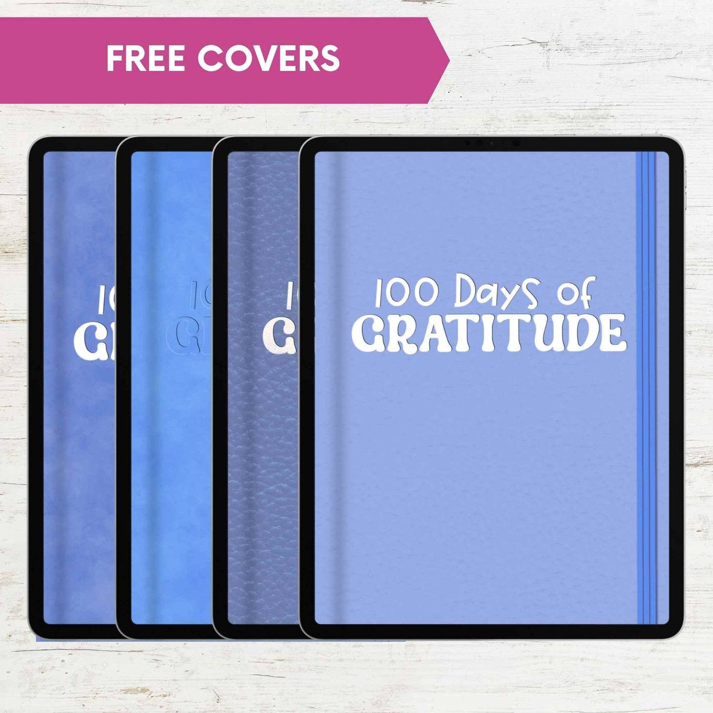 Simple Blue 100 Days of Gratitude Digital Goodnotes Journal for Ipad