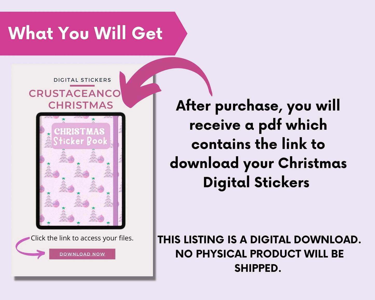 Precropped Goodnotes Crustaceancore Christmas Season Digital Stickers for Faith Planner