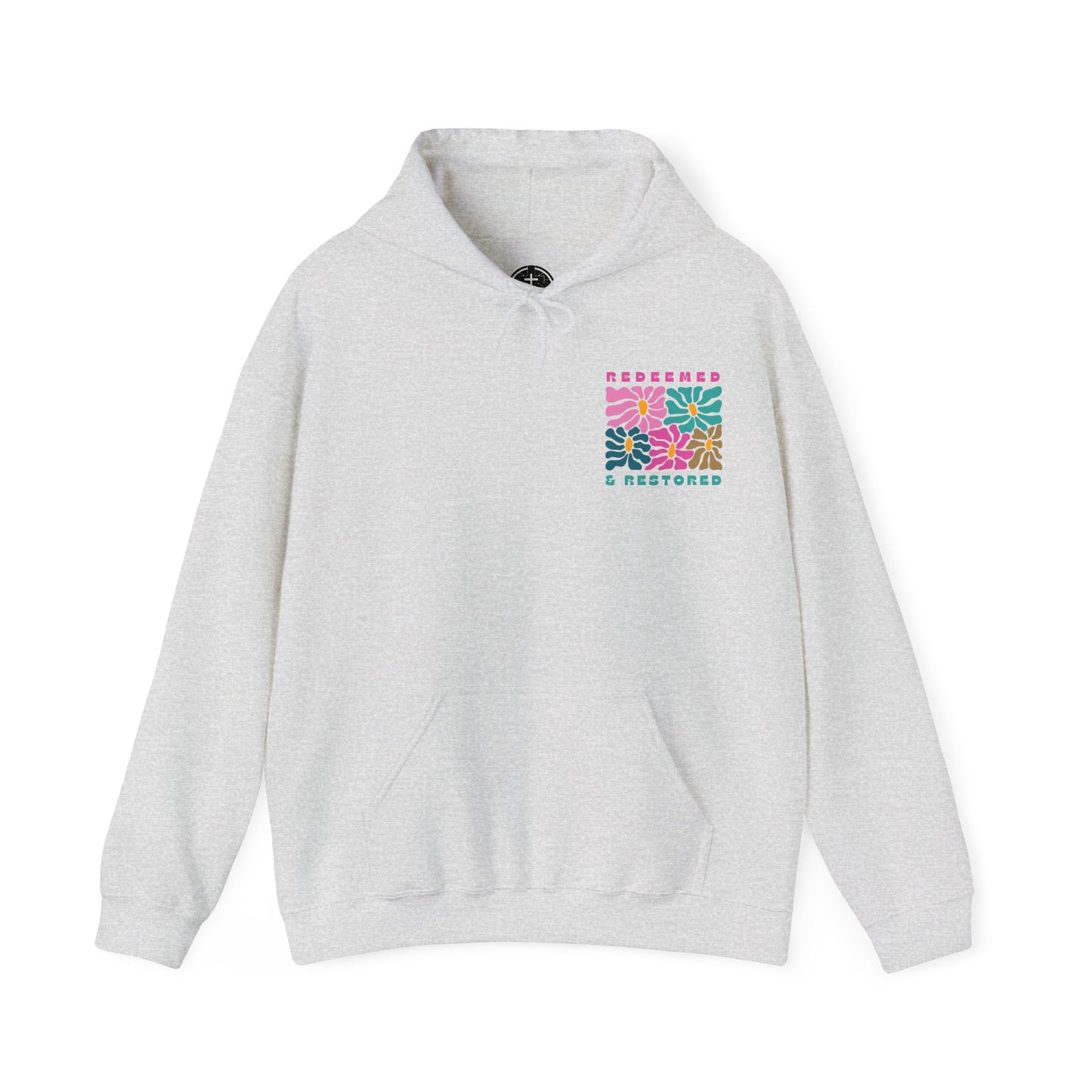 Redeemed & Restored Floral Hoodie - Unisex Heavy Blend™ Sweatshirt