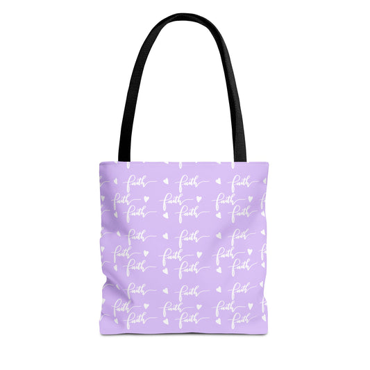 Inspirational Faith Tote Bag - Stylish Purple Design for Everyday Use