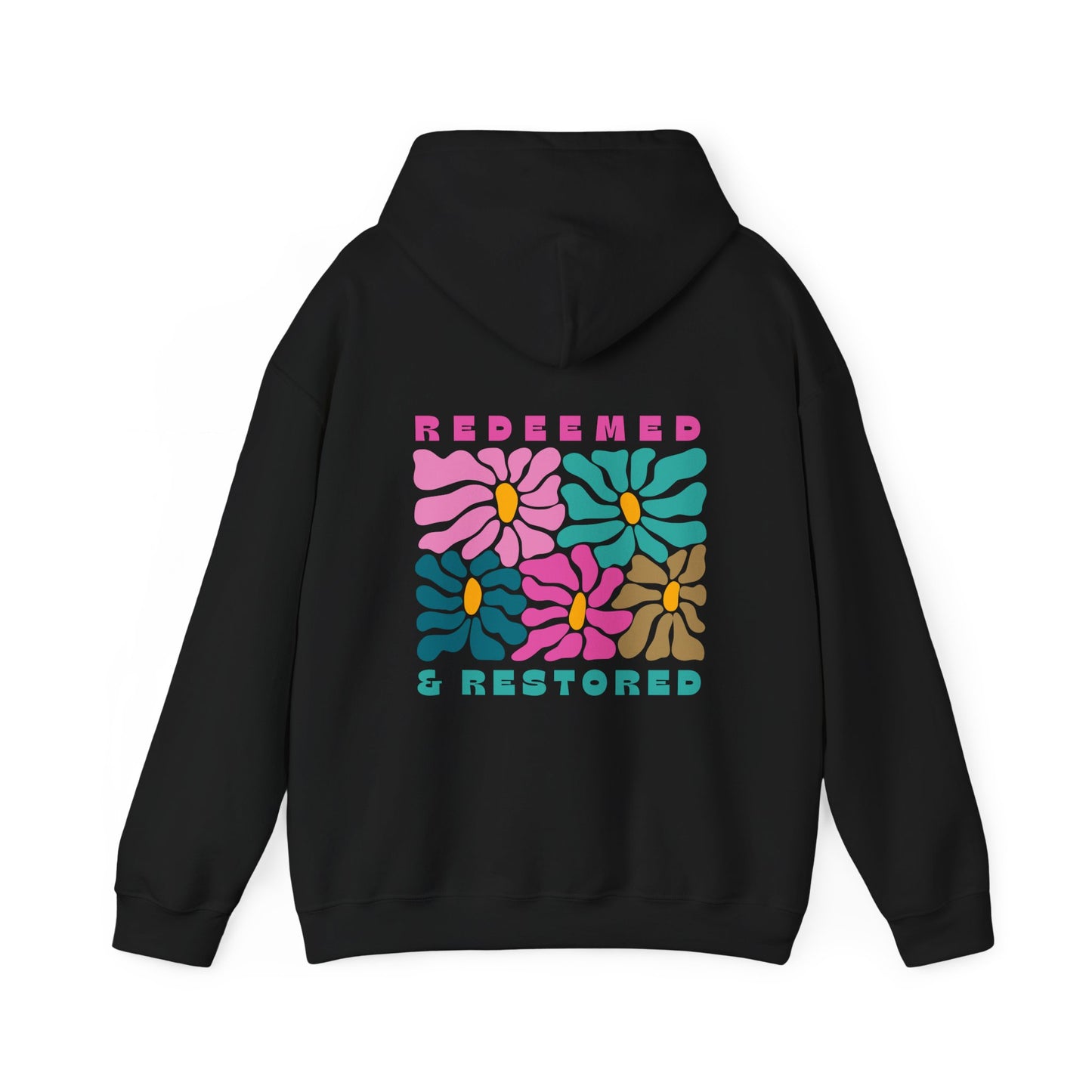 Redeemed & Restored Floral Hoodie - Unisex Heavy Blend™ Sweatshirt