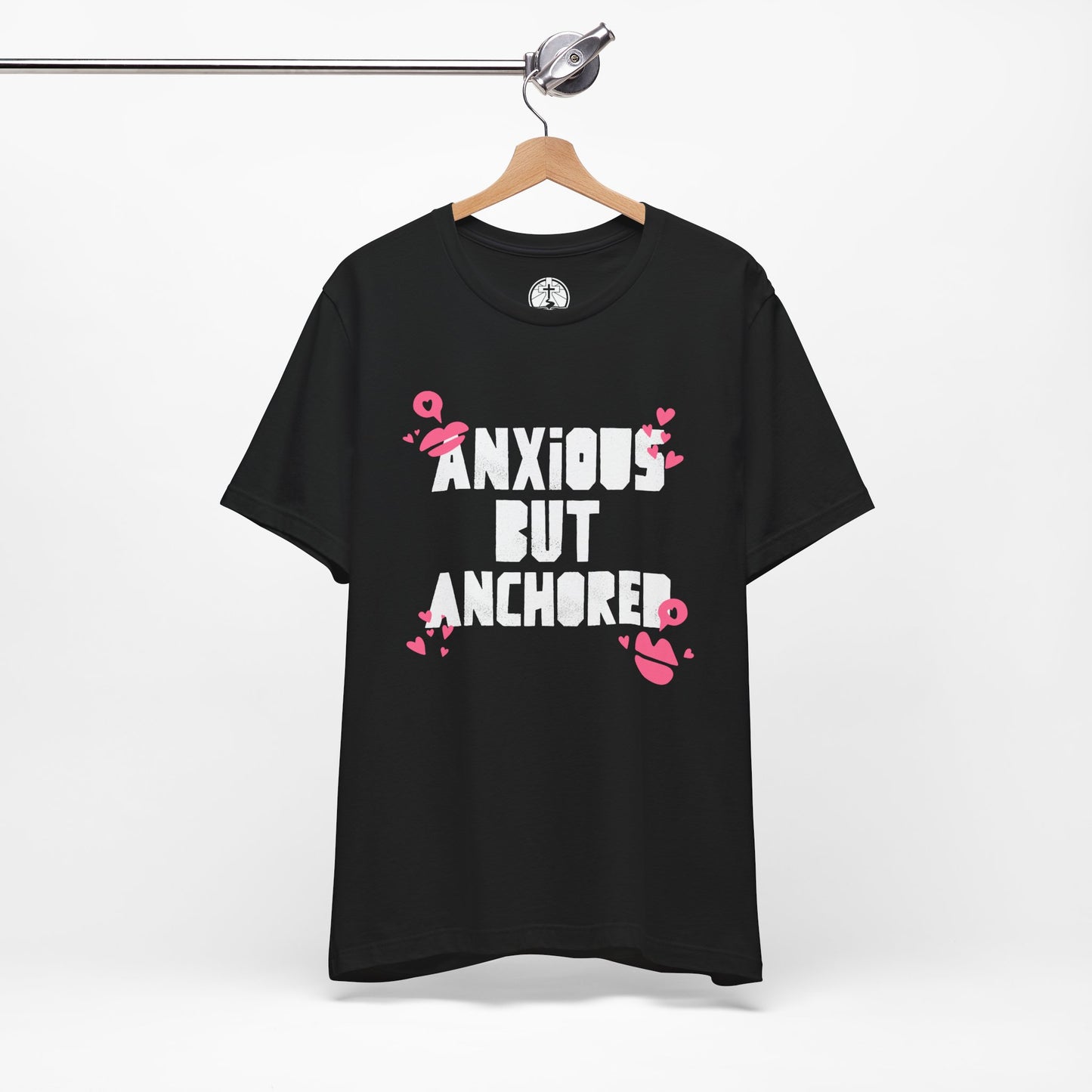 Anxious But Anchored Unisex Jersey Tee - Inspirational T-Shirt for Mental Health Awareness