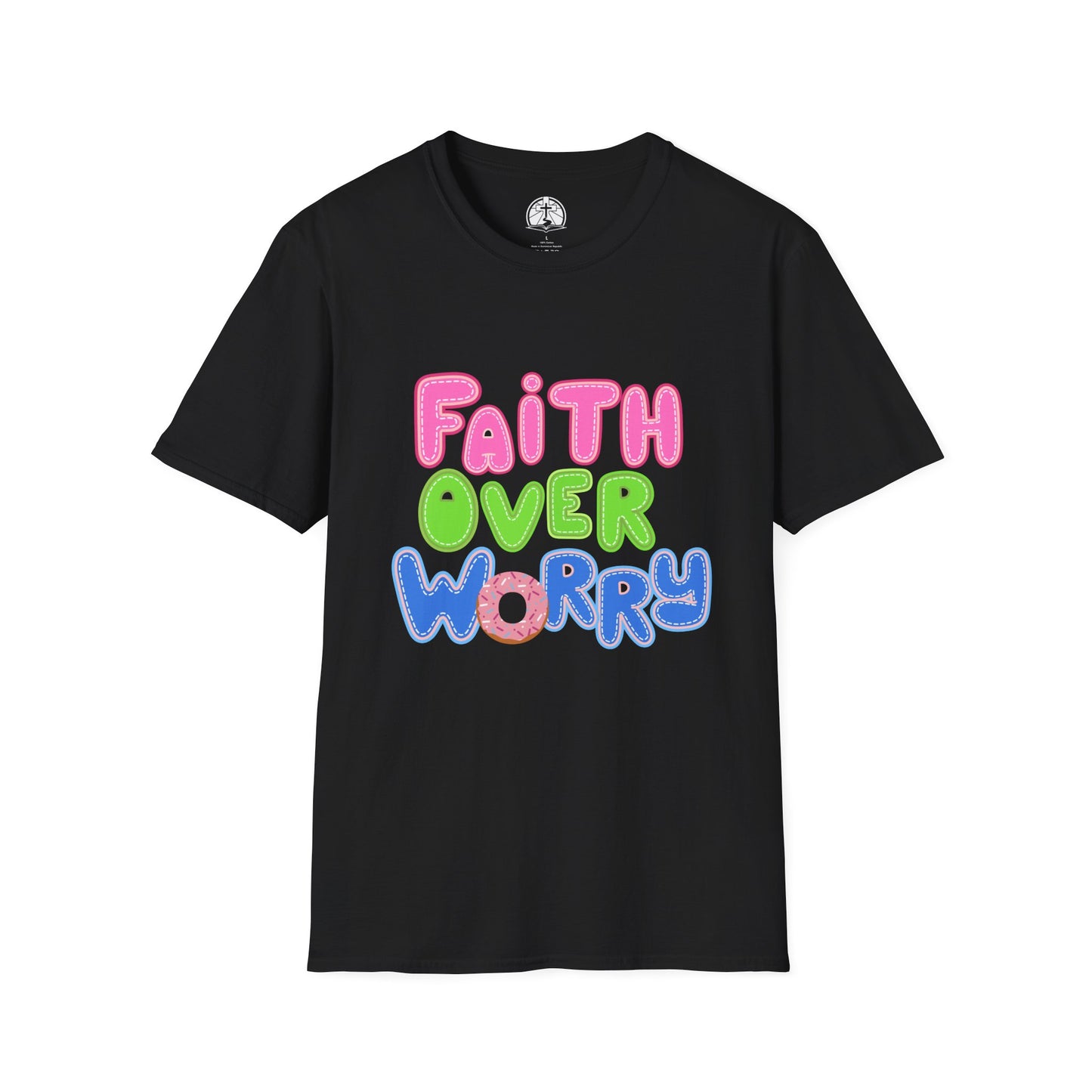 Faith Over Worry Christian Inspirational Softstyle T-Shirt