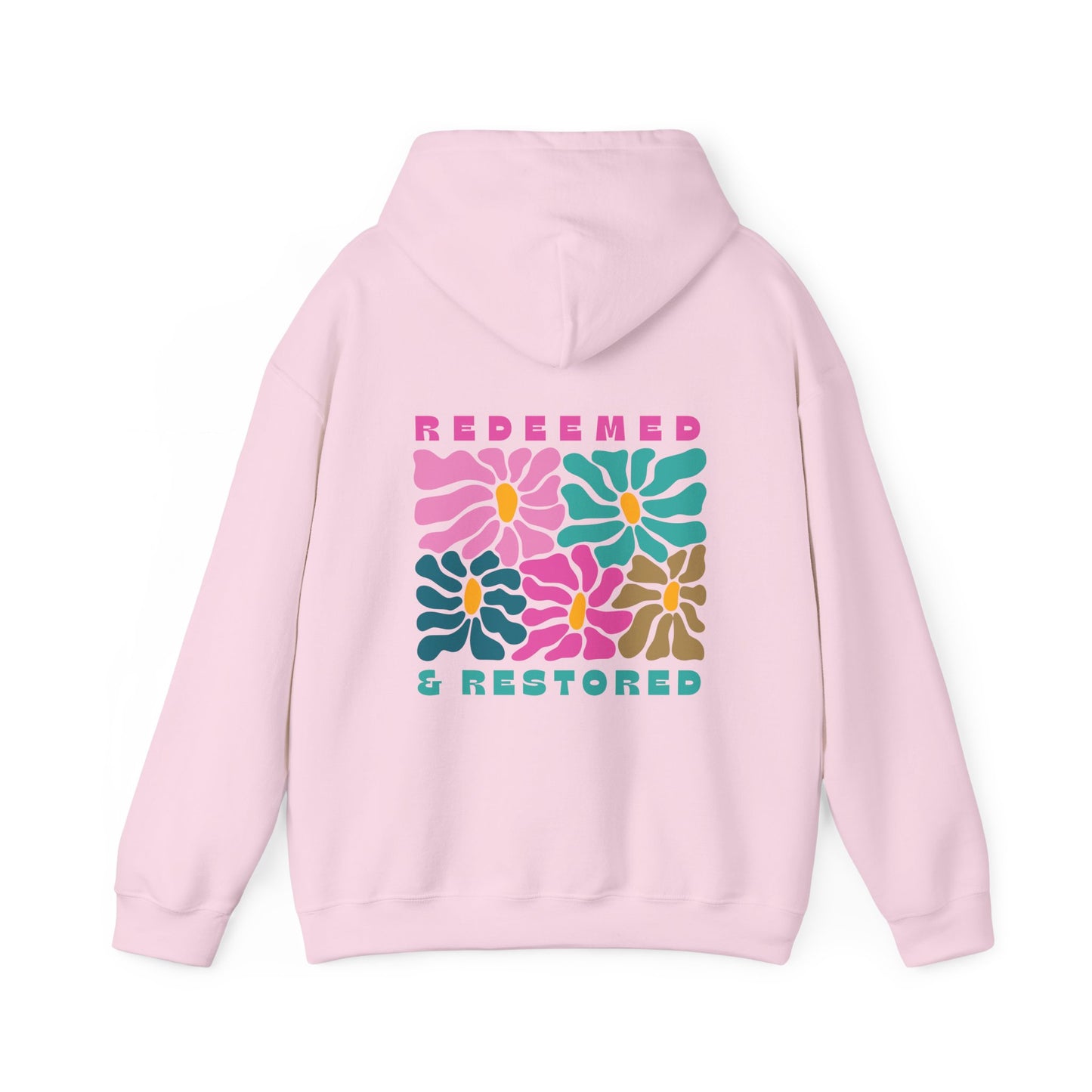 Redeemed & Restored Floral Hoodie - Unisex Heavy Blend™ Sweatshirt