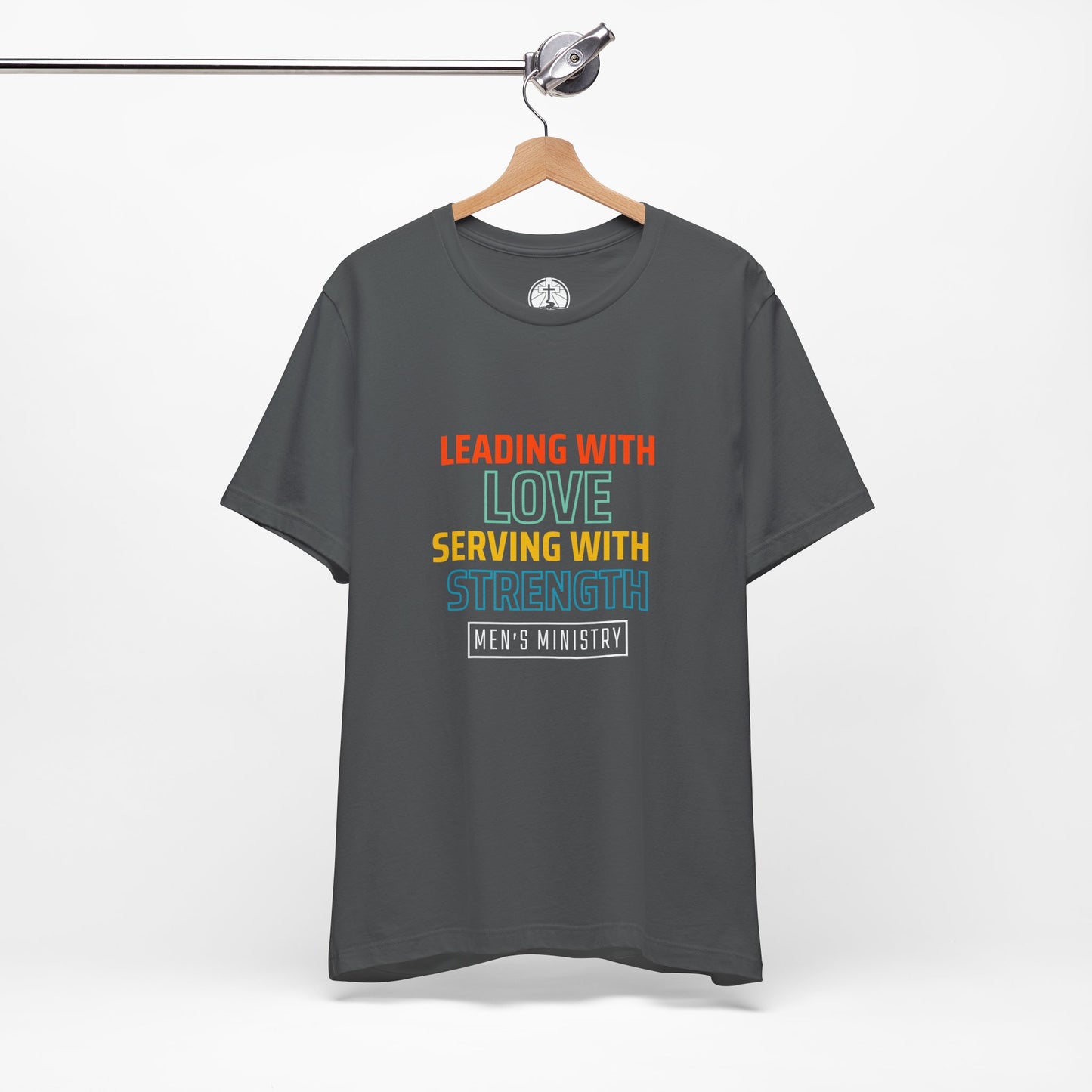 Christian Men's Ministry T-Shirt (Leading with Love, Serving with Strength)