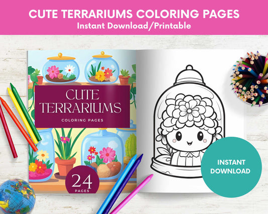 Cute Terrarium Coloring Pages