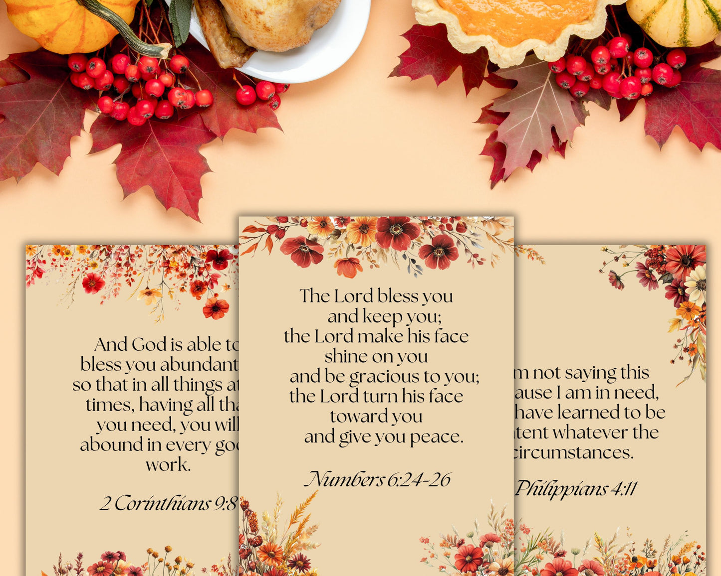 Printable Thanksgiving Scripture Card Set – Gratitude-Themed Bible Verses