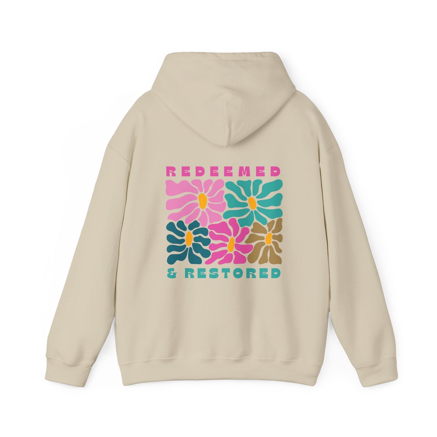 Redeemed & Restored Floral Hoodie - Unisex Heavy Blend™ Sweatshirt