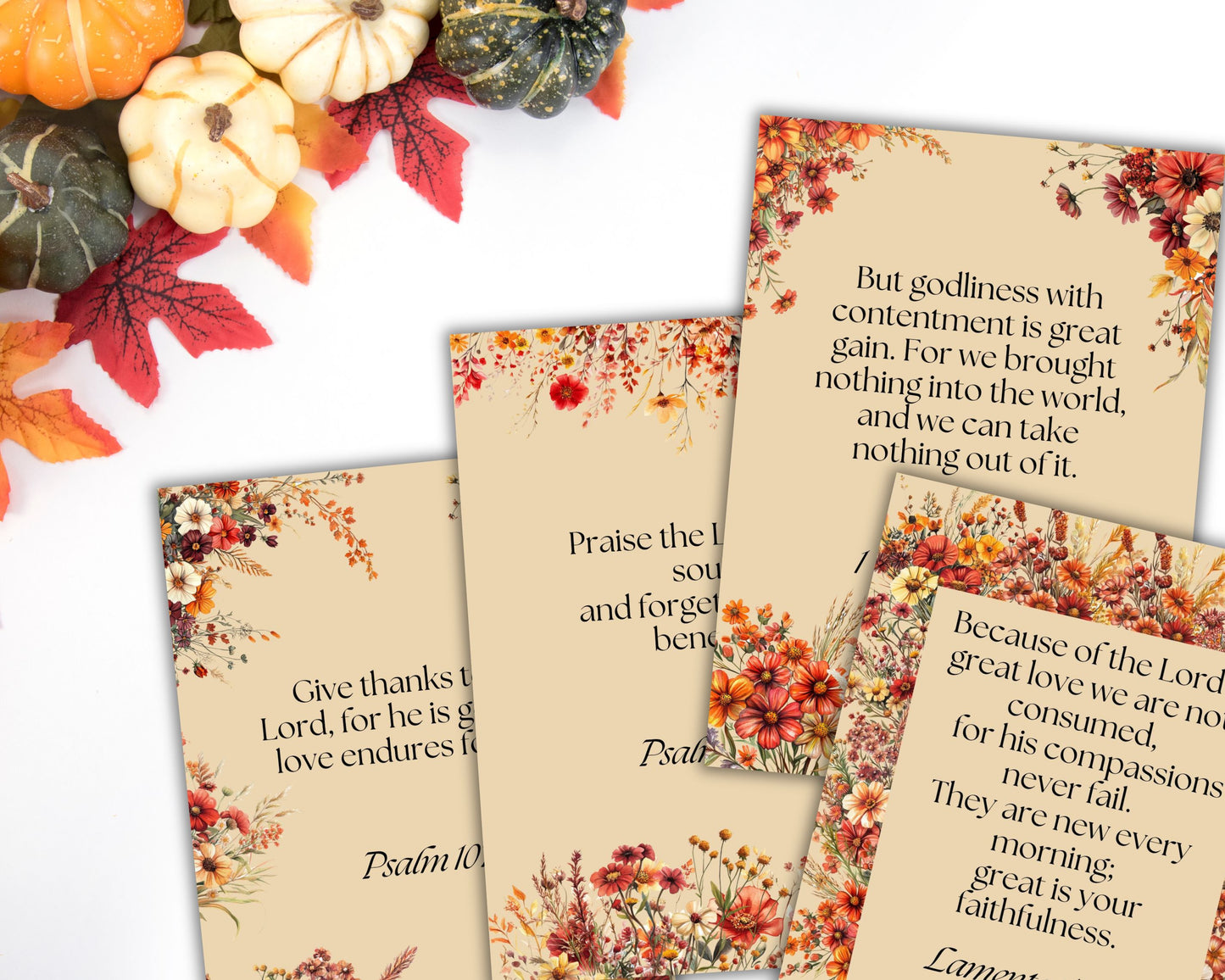Printable Thanksgiving Scripture Card Set – Gratitude-Themed Bible Verses