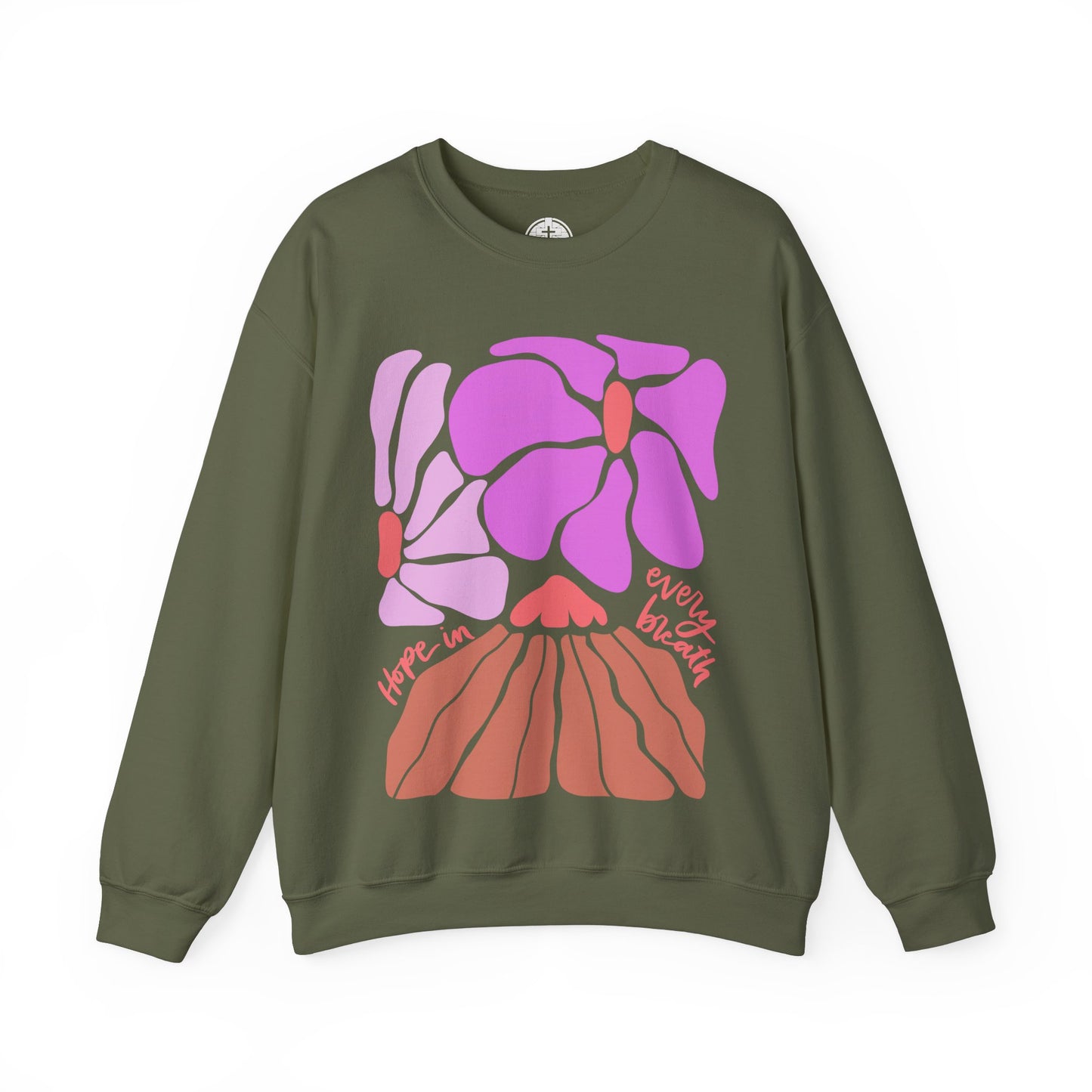 Hope in Every Breath Sweatshirt Christian Floral Crewneck Sweatshirt