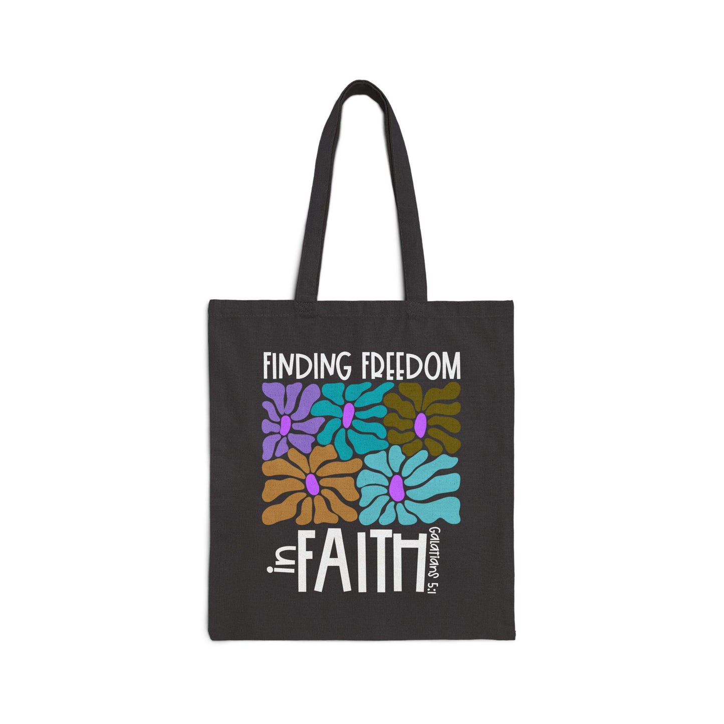 Finding Freedom in Faith Tote Bag,Religious Gift, Motivational Shopping Bag, Church Events, Everyday Use