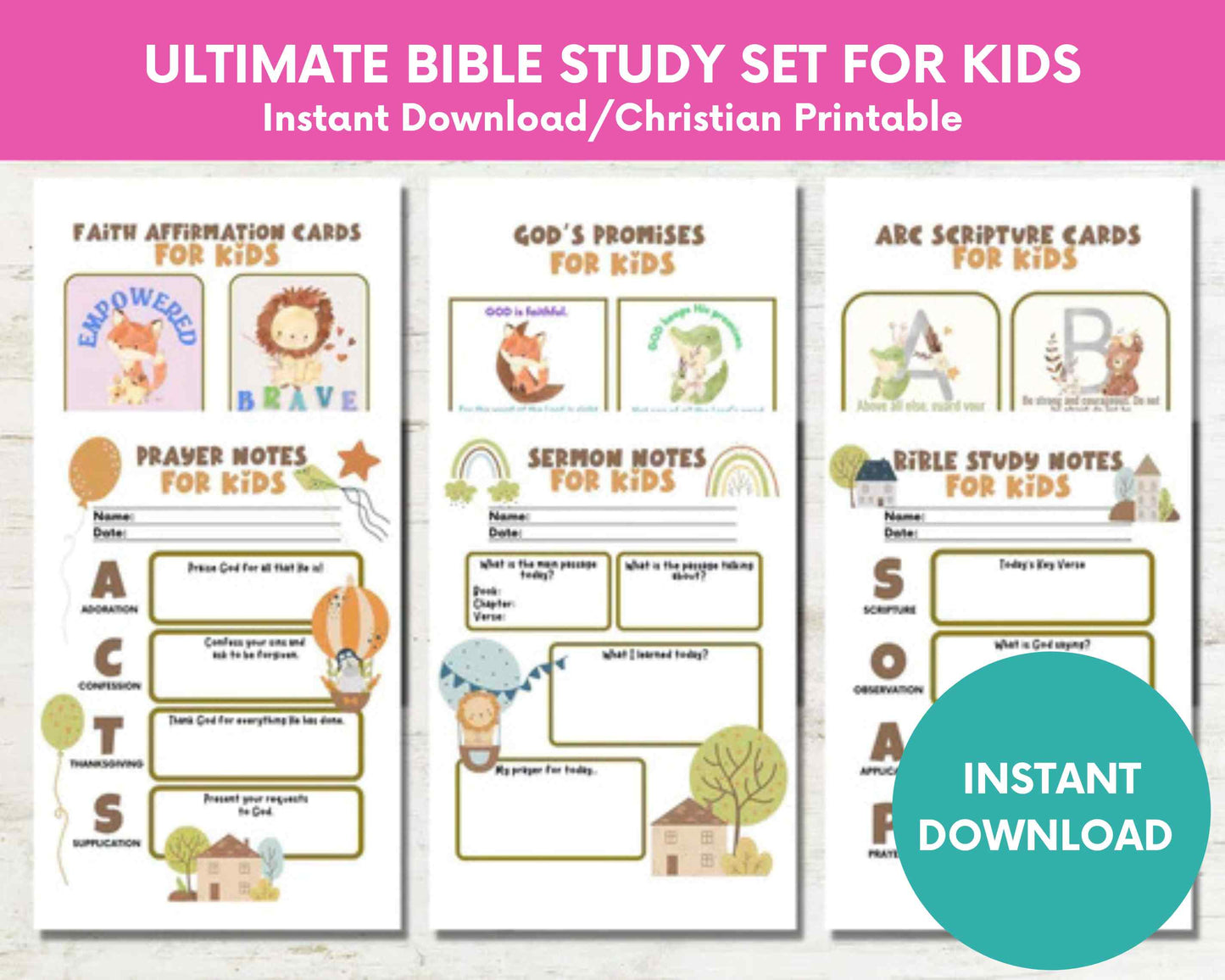Ultimate Sunday School Bible Study Set and Scripture Cards for Kids