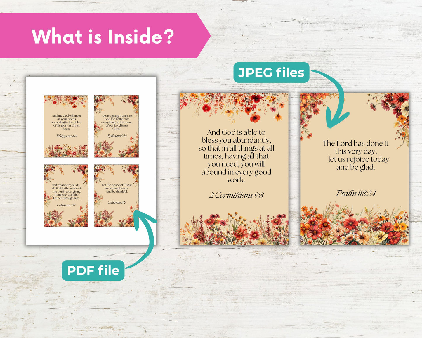 Printable Thanksgiving Scripture Card Set – Gratitude-Themed Bible Verses