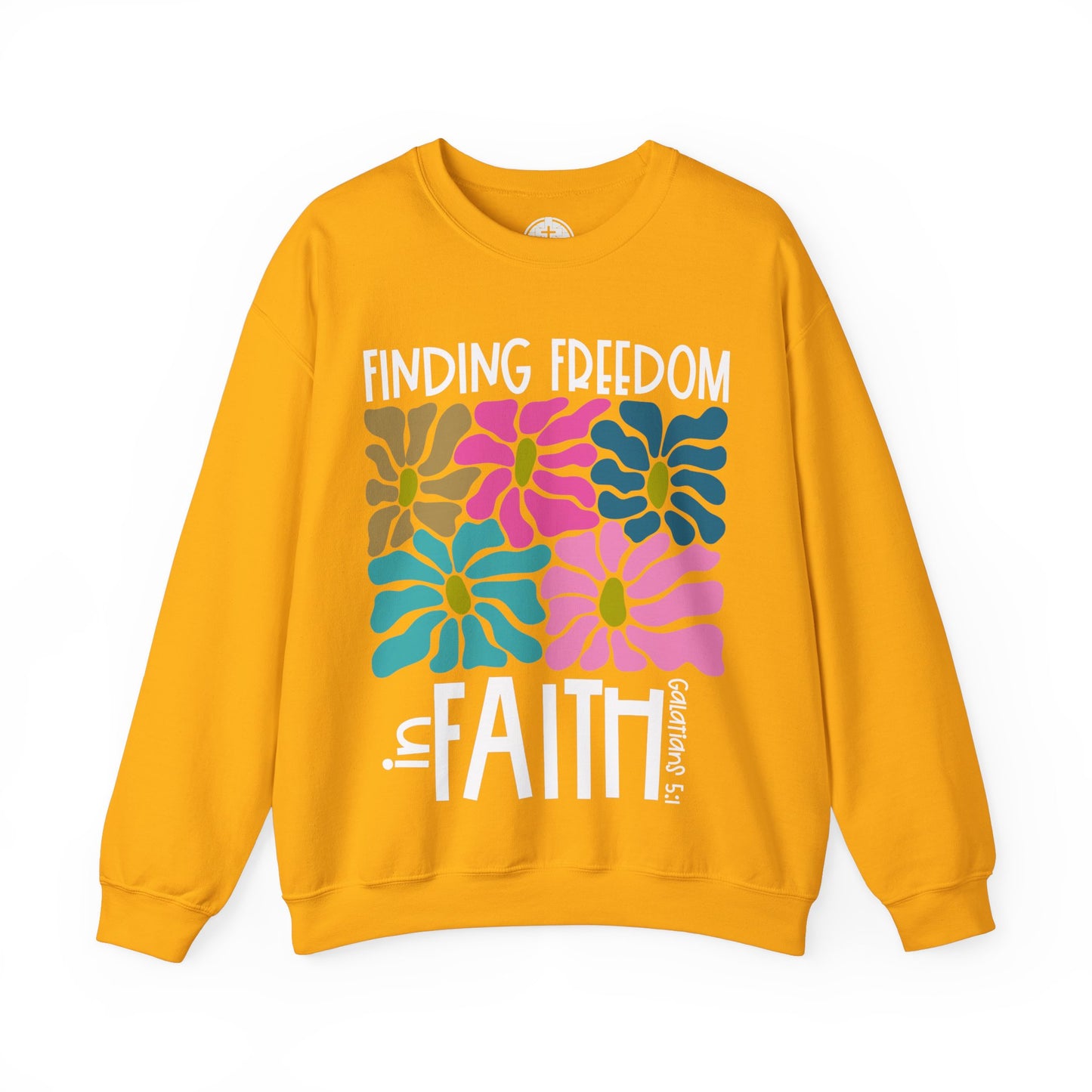 Finding Freedom in Faith Floral Vibe Crewneck Sweatshirt for Cozy Days