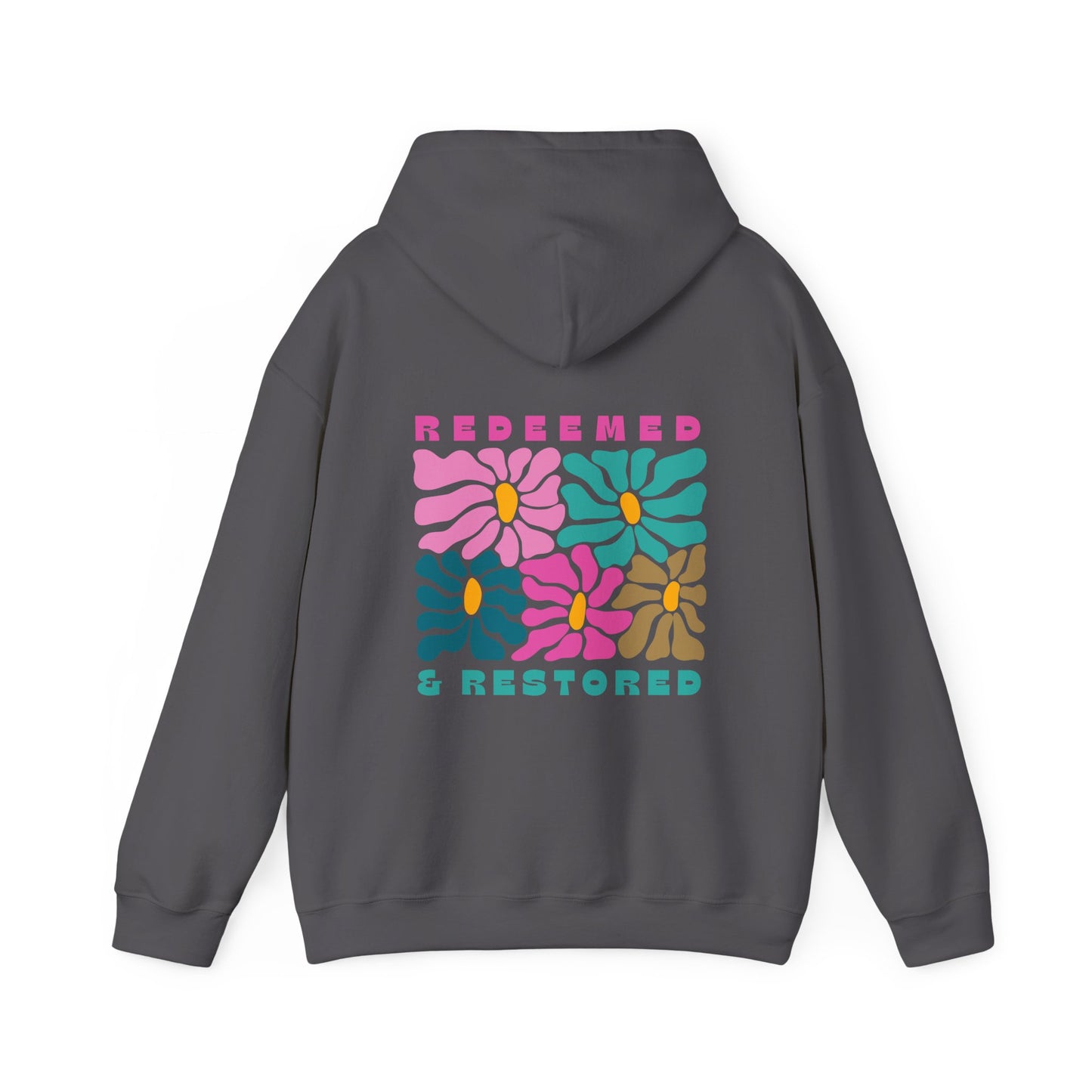 Redeemed & Restored Floral Hoodie - Unisex Heavy Blend™ Sweatshirt