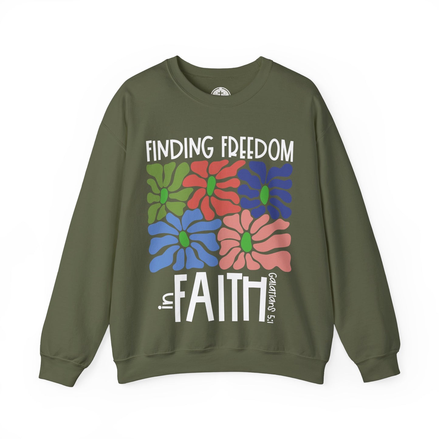 Finding Freedom in Faith Unisex Sweatshirt | Floral Inspirational Apparel