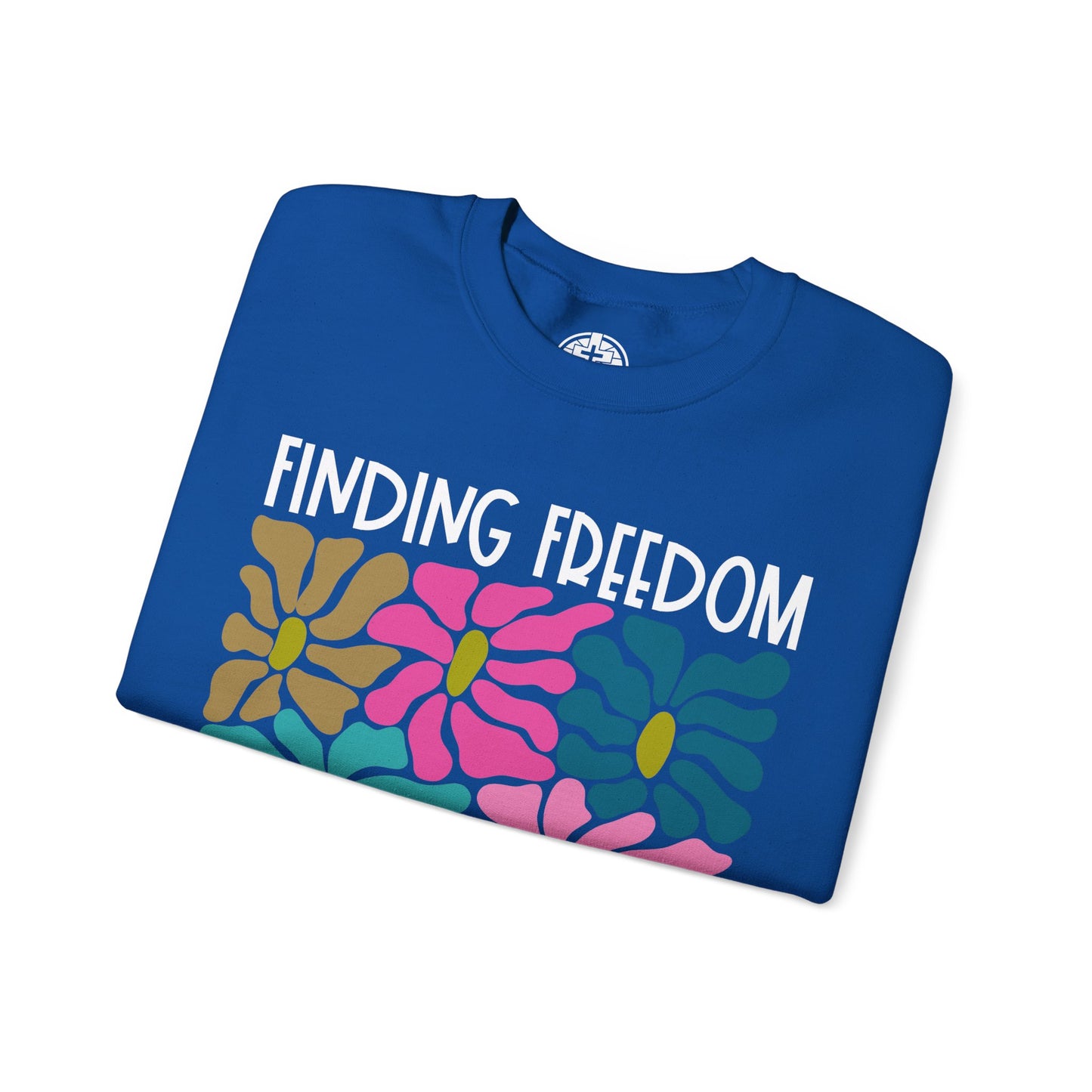 Finding Freedom in Faith Floral Vibe Crewneck Sweatshirt for Cozy Days