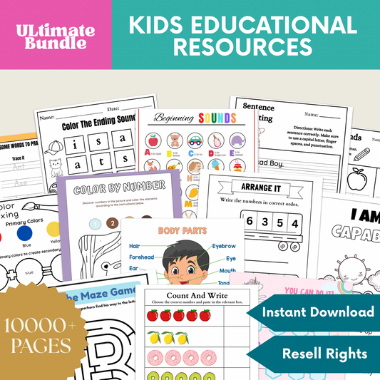 Back to School Mega Bundle for Kids – 10,000+ Pages of Fun, Faith & Learning (With Master Resell Rights!)