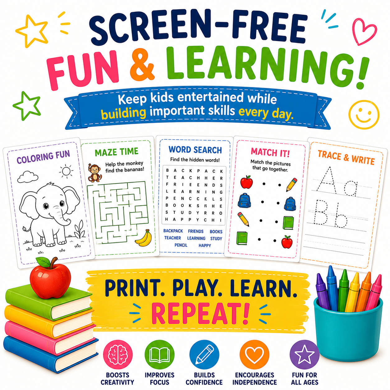 Back to School Mega Bundle for Kids – 10,000+ Pages of Fun, Faith & Learning (With Master Resell Rights!)