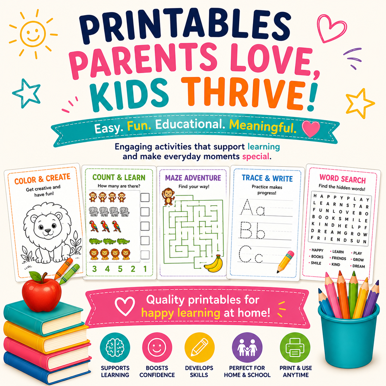 Back to School Mega Bundle for Kids – 10,000+ Pages of Fun, Faith & Learning (With Master Resell Rights!)
