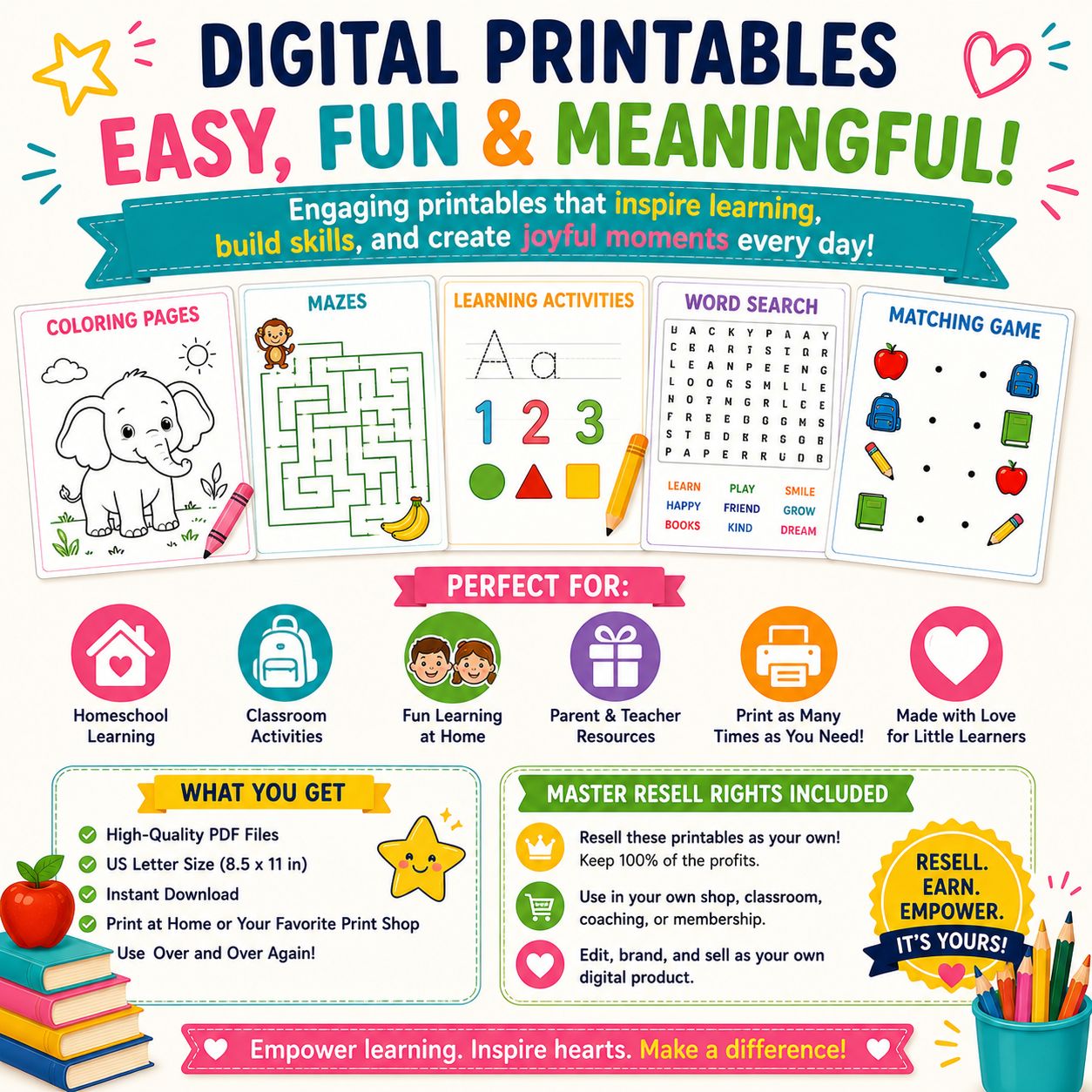 Back to School Mega Bundle for Kids – 10,000+ Pages of Fun, Faith & Learning (With Master Resell Rights!)