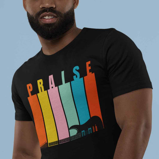 Worship Team Colorful Praise Graphic Tshirt for Christians