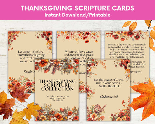Printable Thanksgiving Scripture Card Set – Gratitude-Themed Bible Verses