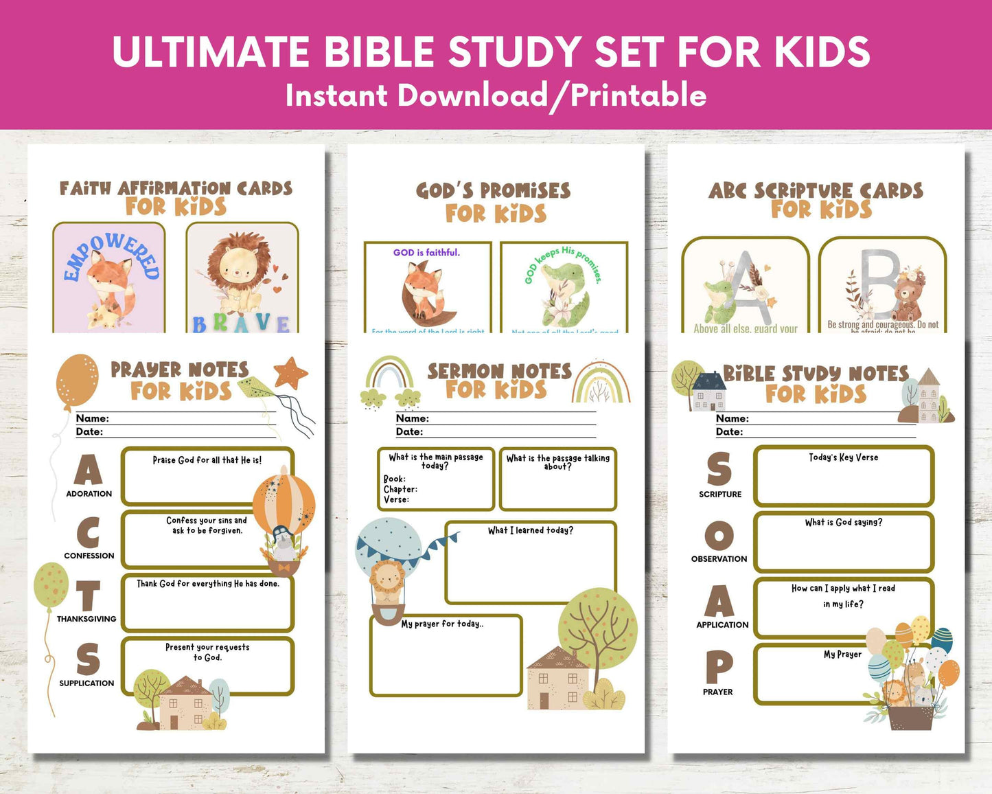 Ultimate Sunday School Bible Study Set and Scripture Cards for Kids