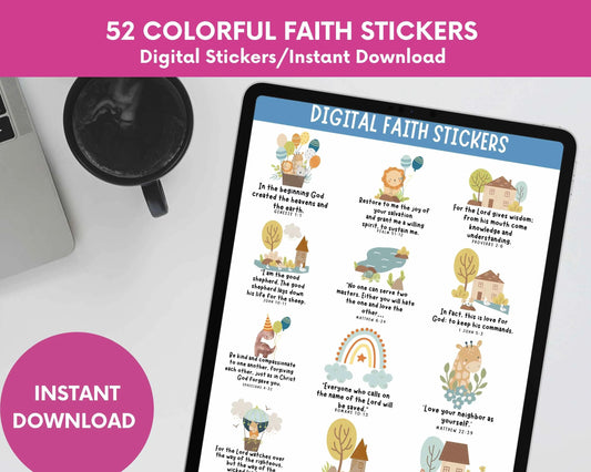 52 Bible Verses Motivation Faith Stickers for Goodnotes Planners