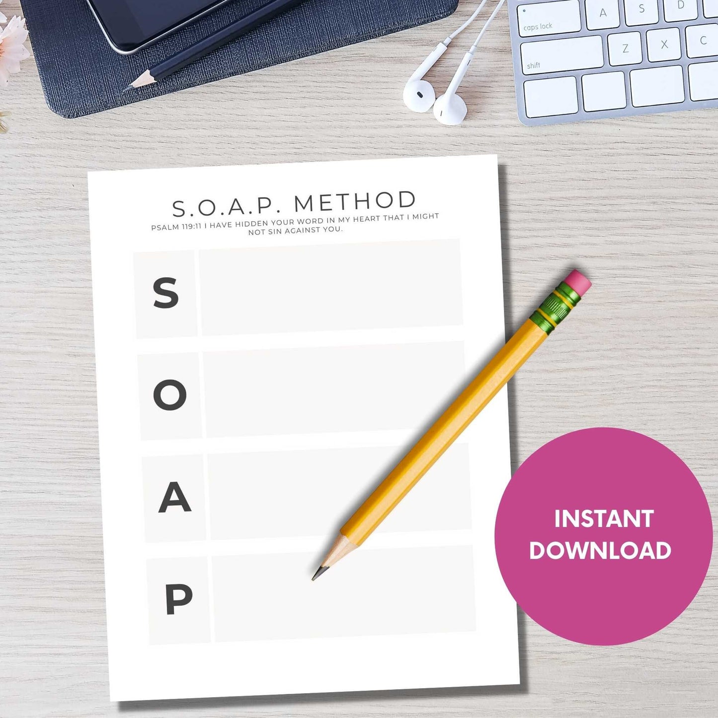 Simple Printable SOAP Devotional TemplateChristian Bible Study Method