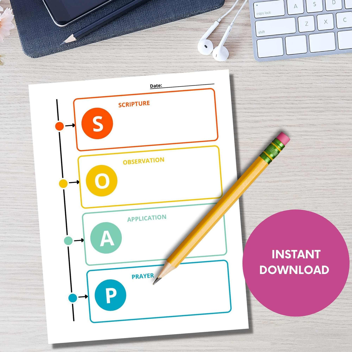 Printable SOAP Devotional Template for Youth Group Christian Bible Stu ...