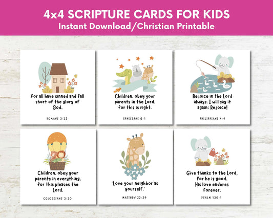 52 Printable Bible Verse Scripture Flashcards Memory Verse