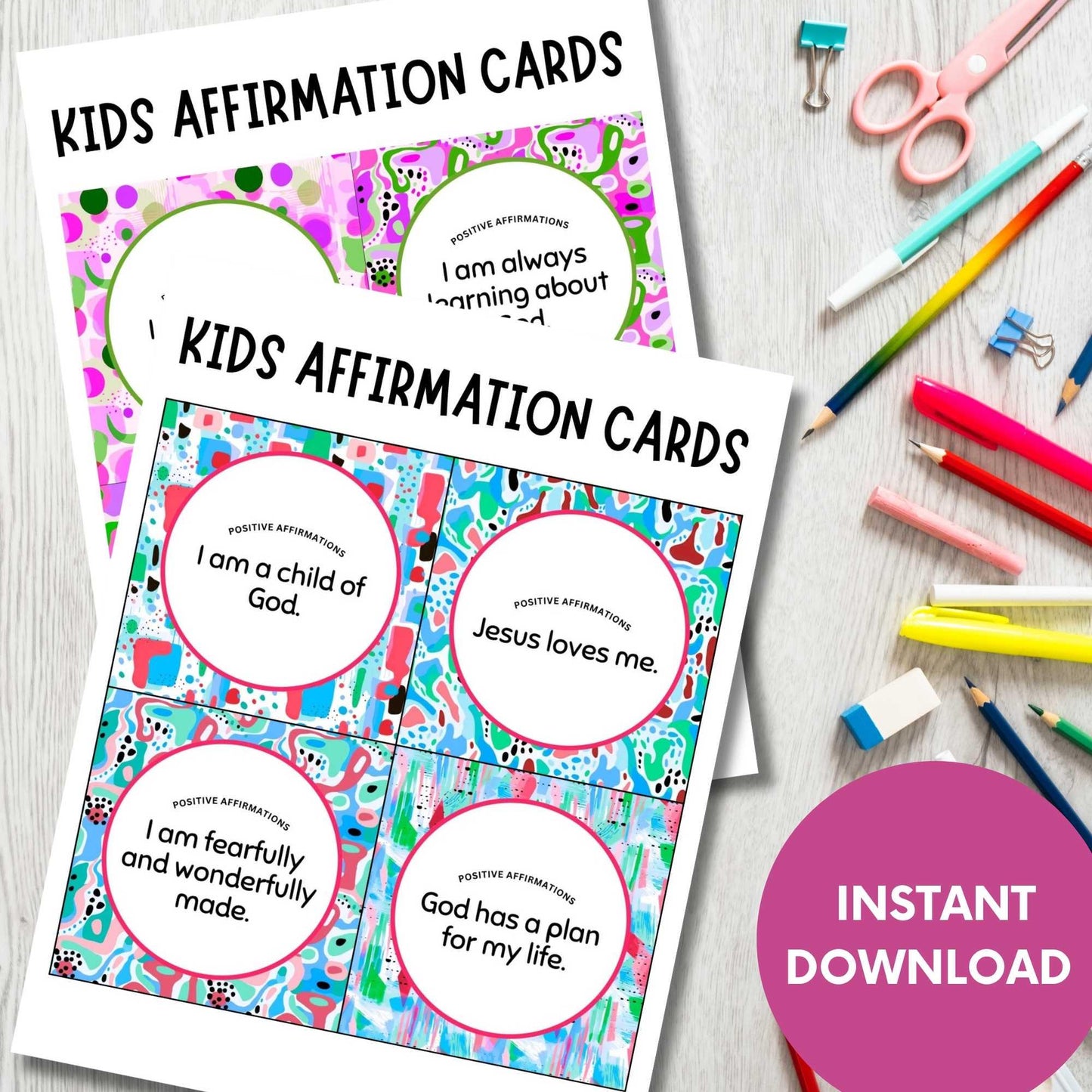 Positive Affirmation Cards Lunchbox Notes for Kids Vol 1&2