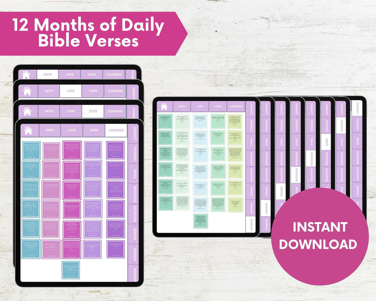 Goodnotes 365+ Bible Verses Digital Stickers for Bible Journaling