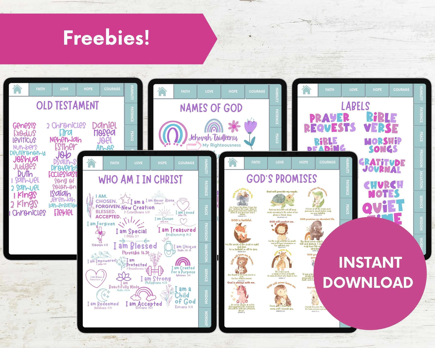 Goodnotes 365+ Bible Verses Digital Stickers for Bible Journaling