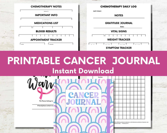 Printable Portrait Cancer Health Planner for Cancer Warriors