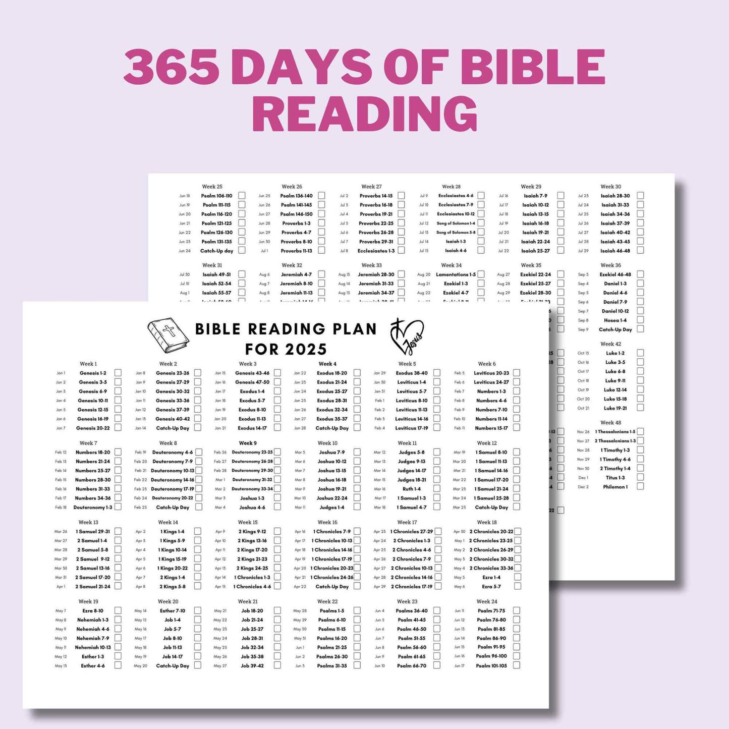 2025 Old and New Testament Bible Reading Plan for Christians,Read the Bible in One Year