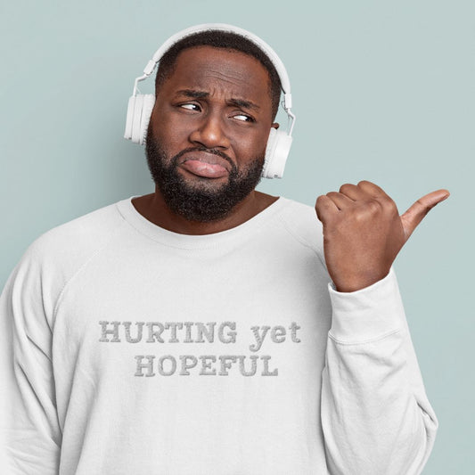 Hurting yet Hopeful Embroidered Crewneck Sweatshirt for Christians