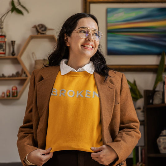 Broken yet Beloved Embroidered Crewneck Sweatshirt for Christians