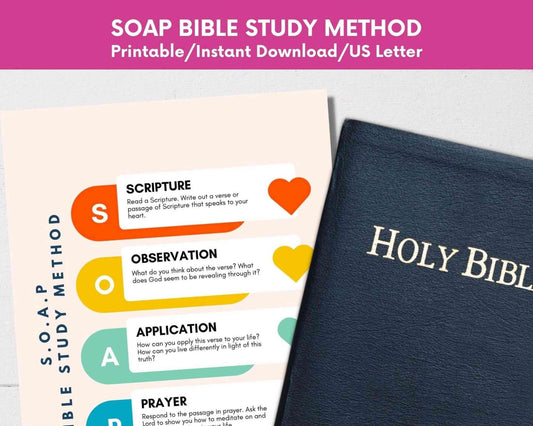 Printable SOAP Devotional Template for Youth Group Christian Bible Study Method