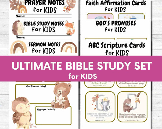 Ultimate Sunday School Bible Study Set and Scripture Cards for Kids